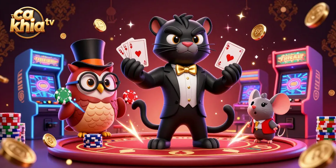 Experience thrilling poker action with ca khia tv featuring a stylish black panther dealer in a vibrant casino scene.