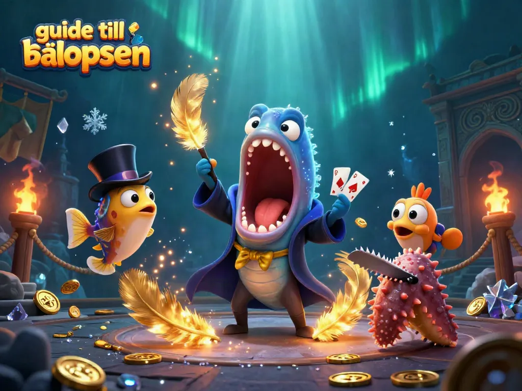 Utforska guide till bästa slotsen med en magisk scen av spelautomater och havsväsen.