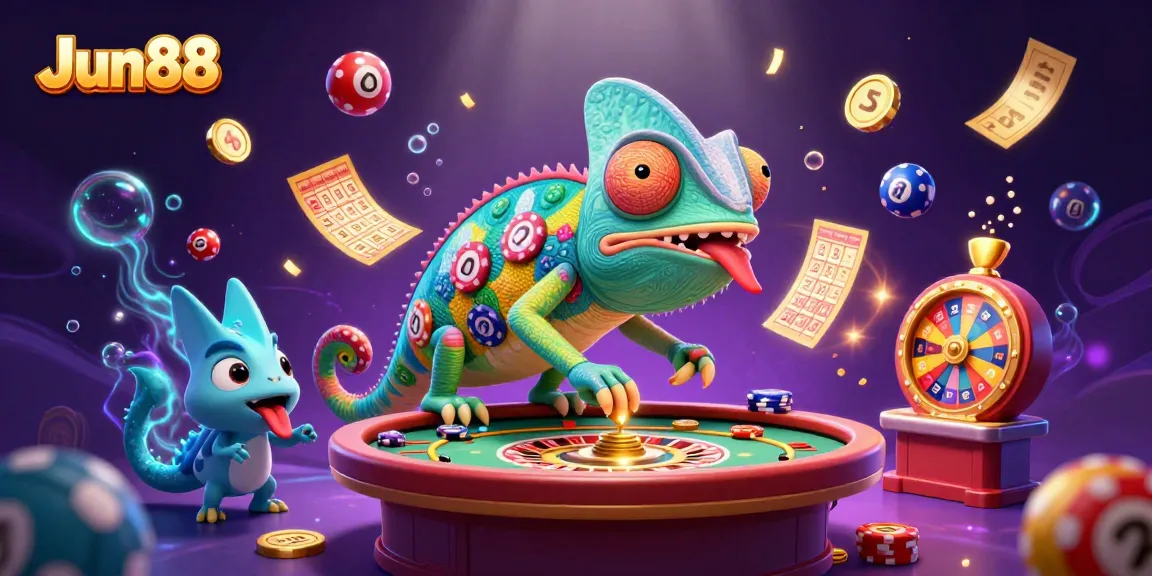 Engage with Jun88 as a vibrant chameleon casino owner captures the excitement of gaming