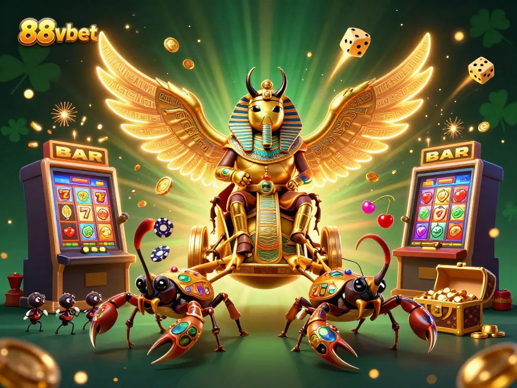 Play slots and win big with 88vbet in an exciting casino adventure scene.
